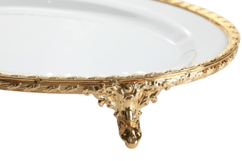 صحن تقديم فاخر بيضاوي، من سوليتير 37x26حجم صغير مط...