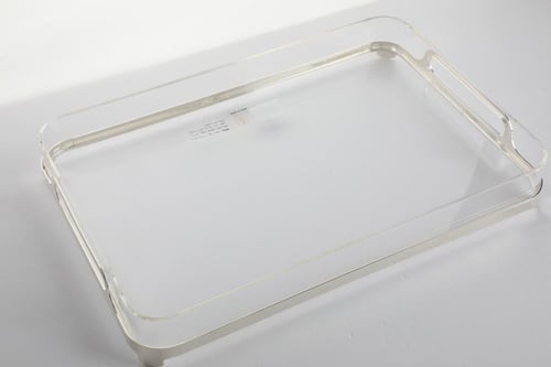 صينية تقديم أكريليك من سوليتير , اللون شفاف و فضي...