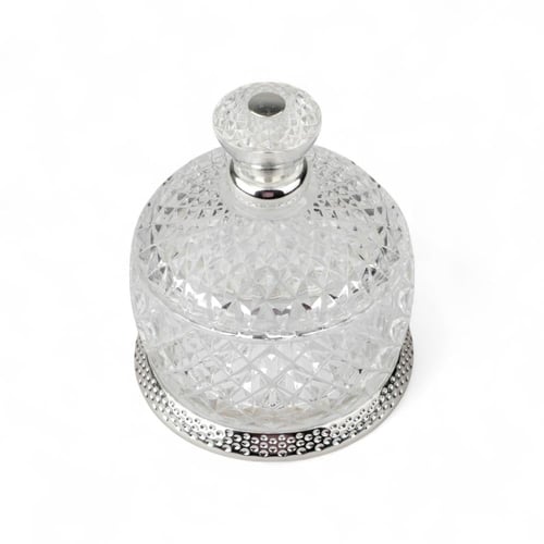 تمرية الشبك أكريليك بقاعدة معدنية، لون شفاف وفضي