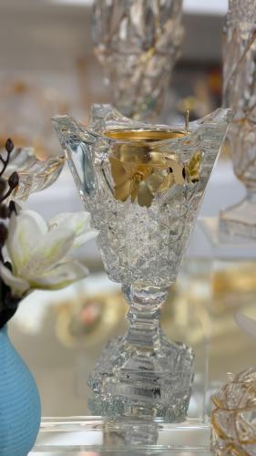 مبخرة الفراشة شفاف , ذهبي