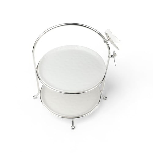 شيال الفراشة مدور الشكل 2 طبق بورسلان من سوليتير،...