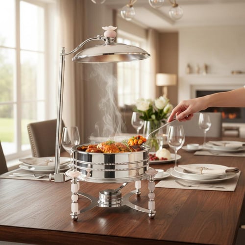 سخان طعام الوردة فضي 7 لتر