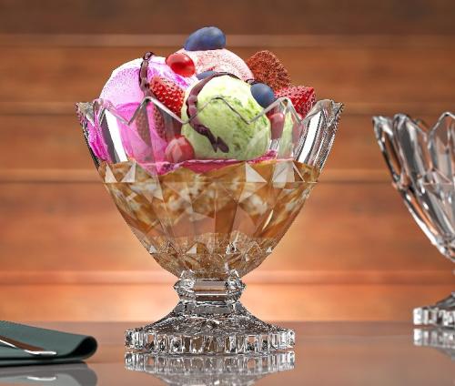 طقم كاسات حلا من كريستال، مكون من 2 قطعة، حجم صغير