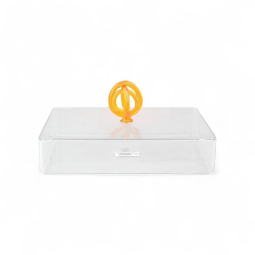 علبة تقديم سنيك أكريليك من سوليتير، لون شفاف وعنبر...