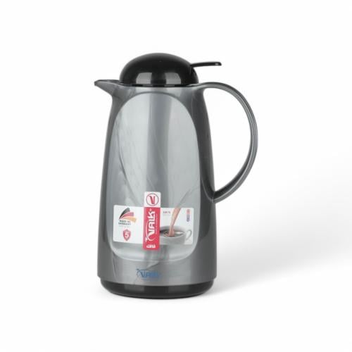 ترمس VALK ألماني ضغاط، اللون رمادي وأسود، السعة 1...