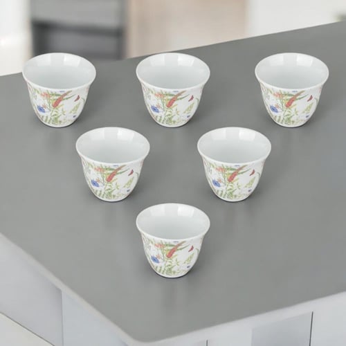 طقم فناجين قهوة اللون أبيض، عدد القطع 6 فناجين