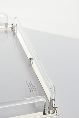 صينية تقديم أكريليك من سوليتير , اللون شفاف و فضي...