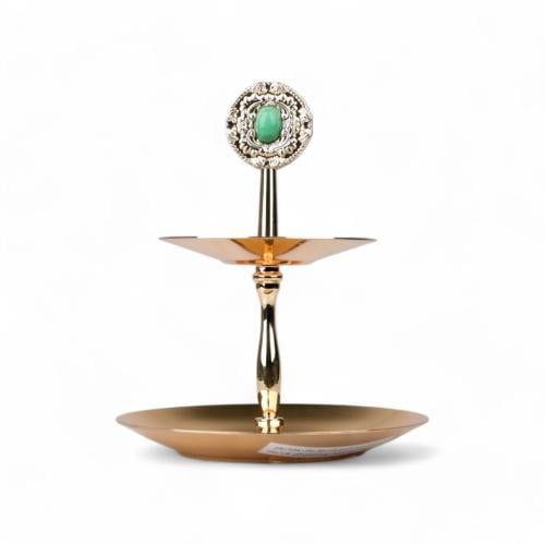 شيال حلى كوين من سوليتير، اللون ذهبي & أخضر, القطر...