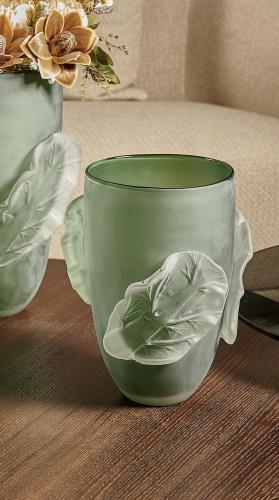 فازة لورا للضيافة كريستال ، أخضر صغير