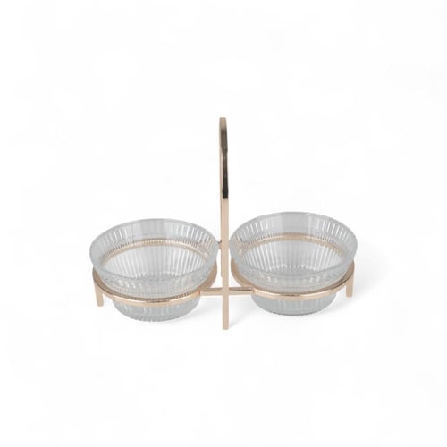 طقم تمرية من سوليتير، اللون ذهبي، طقم 2 حبة مع حام...