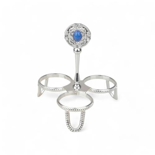 شيال فناجين كوين 3 حبات من سولتير، اللون فضي & أزر...