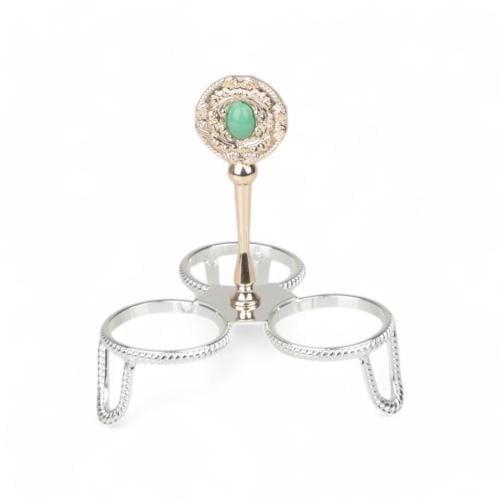 شيال فناجين كوين 3 حبات من سولتير، اللون فضي & ذهب...