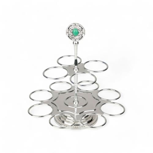 شيال فناجين كوين 12 حبة من سولتير، اللون فضي & أخض...