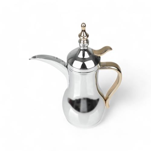 دلة قهوة من سوليتير، لون فضي وذهبي، سعة 0.5 لتر