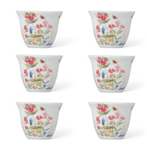 طقم فناجين قهوة اللون أبيض، عدد القطع 6 فناجين