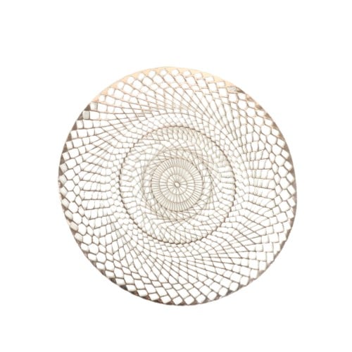 مفرش طاولة بنمط مجوف دائري الشكل لون ذهبي مقاس 37....