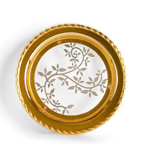 صينية تقديم غصون دائري لونين حجم صغير