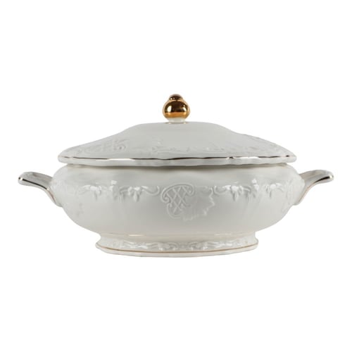 طقم سفرة بورسلان باللون سكري ذهبي 32 قطعة