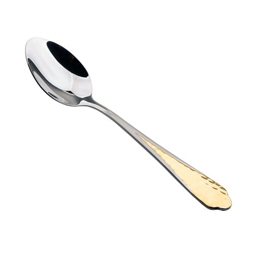 طقم ملاعق حلا من بيستر 6 قطع، لون فضي وذهبي