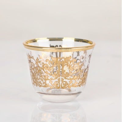 طقم فناجين قهوة من سوليتير، لون ذهبي, طقم مكون من...