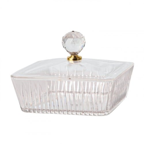 علبة تقديم أكريليك مقسم مربع الشكل شفاف، الطول 22...