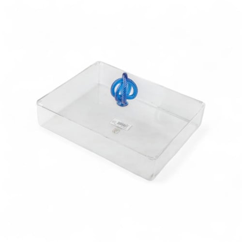 علبة تقديم سنيك أكريليك من سوليتير، لون شفاف وأزرق...