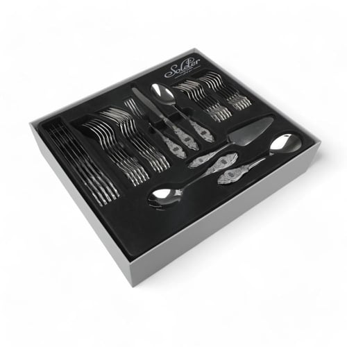 شنطة ملاعق وشوك من سولتير طقم 72 حبة، لون فضي بنقو...