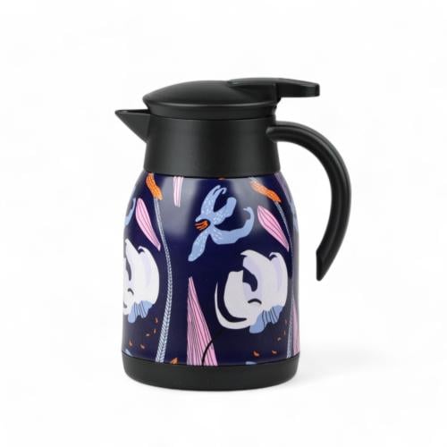 ترمس بستر ستيل متعدد الألوان بغطاء أسود، السعة 750...