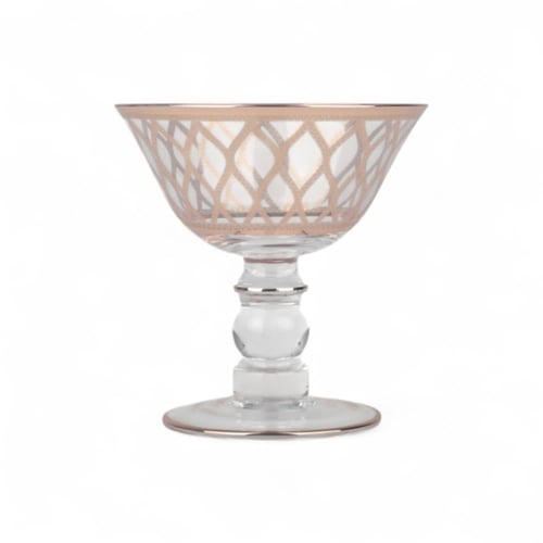 طقم كاسات حلى شبك، لون ذهبي شفاف, مكون من 6 قطع