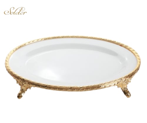 صحن تقديم فاخر ميلامين بيضاوي ، من سوليتير 41x31حج...