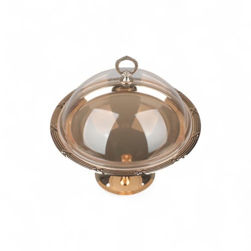 صحن كيك فوبي مع قاعدة بغطاء أكريليك من سوليتير، ال...