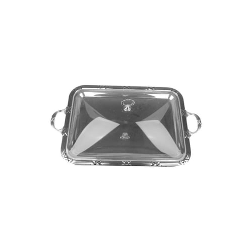صينية كيك فوبي بغطاء أكريليك من سوليتير، اللون فضي...