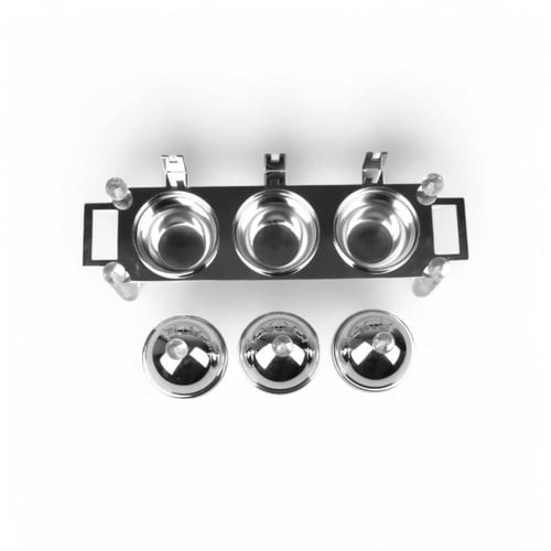 طقم ضيافة تمريات 3 حبات، لون فضي وشفاف