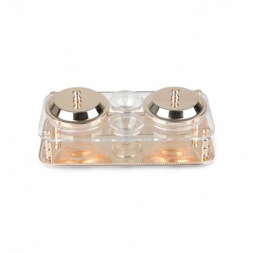 طقم ضيافة الاصالة أكريليك، لون ذهبي