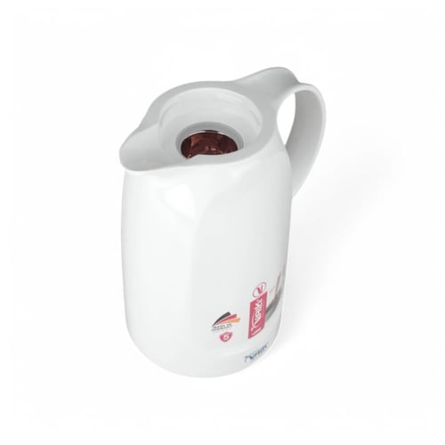 ترمس VALK ألماني ضغاط، اللون أبيض ورمادي، السعة 1...