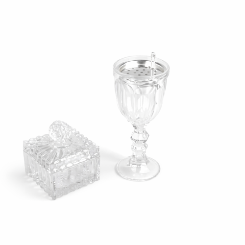 تنسيق لورا مبخرة وعلبة عود ، شفاف فضي