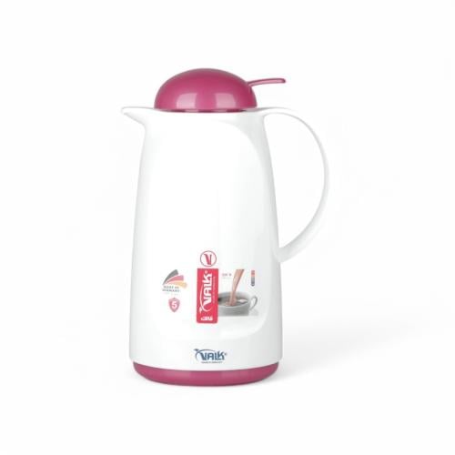 ترمس VALK ألماني ضغاط ، اللون أبيض ووردي، السعة 1...