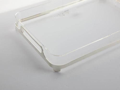 صينية تقديم أكريليك من سوليتير , اللون شفاف و فضي...