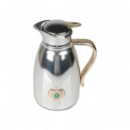 ترمس كوين من سولتير 1 لتر ، اللون فضي ذهبي & بحجر...