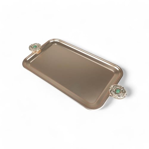 صينية تقديم كوين من سولتير، اللون ذهبي مطفي & أخضر...