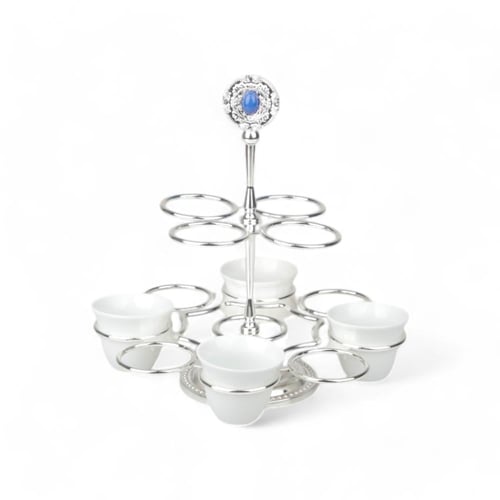 شيال فناجين كوين 12 حبة من سولتير، اللون فضي & أزر...