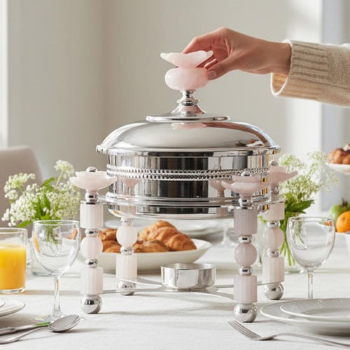 سخان طعام الوردة فضي 1 لتر