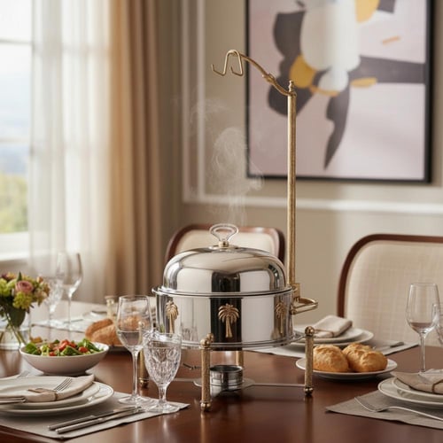 سخان طعام النخلة ذهبي فضي 5 لتر