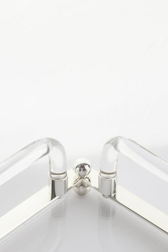 صينية تقديم أكريليك من سوليتير , اللون شفاف و فضي...