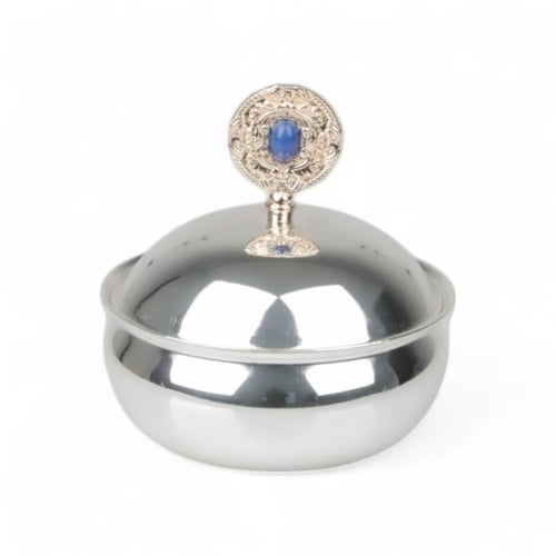 تمرية كوين فضي & ذهبي أزرق من سوليتير, القطر 12 سم...