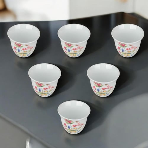 طقم فناجين قهوة اللون أبيض، عدد القطع 6 فناجين