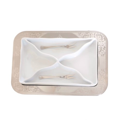 طقم مقبلات ايطالي, مستطيل نقوش