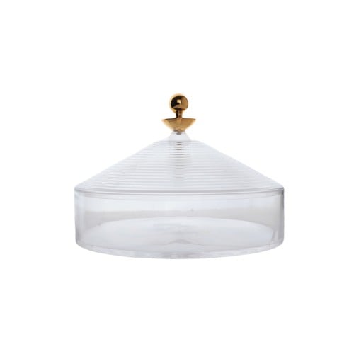 علبة تقديم حلوى شفاف حجم وسط دائري الشكل، القطر 24...