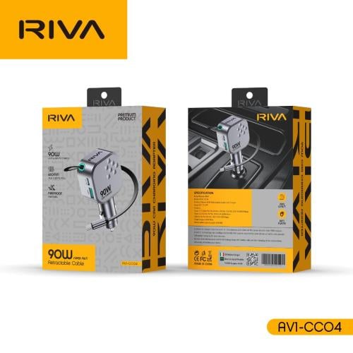 شاحن سيارة 90W CAR CHARGER WITH CABLE RV1-CC04