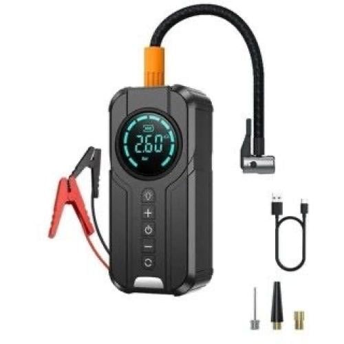 بطارية متنقلة مشغلة للسيارة + منفاخ هواء